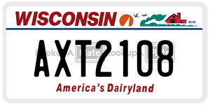 AXT2108 license plate in Wisconsin