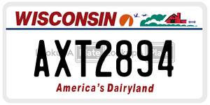 AXT2894  license plate in WI