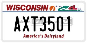 AXT3501  license plate in WI