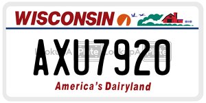 AXU7920 license plate in Wisconsin