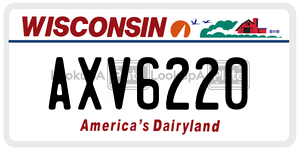 AXV6220  license plate in WI