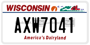 AXW7041 license plate in Wisconsin