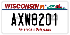 AXW8201  license plate in WI