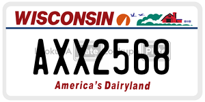 AXX2568  license plate in WI