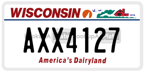 AXX4127  license plate in WI