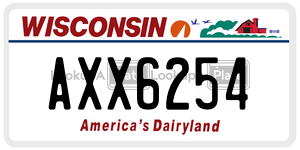 AXX6254 license plate in Wisconsin