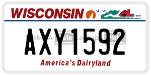 AXY1592  license plate in WI