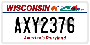 AXY2376  license plate in WI