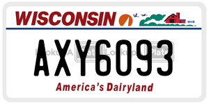 AXY6093  license plate in WI