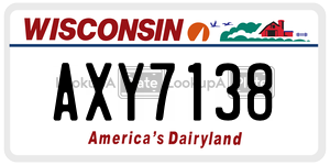 AXY7138  license plate in WI