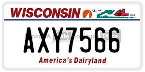 AXY7566  license plate in WI