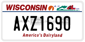 AXZ1690  license plate in WI