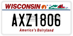 AXZ1806  license plate in WI