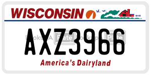 AXZ3966  license plate in WI