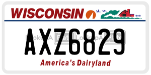 AXZ6829  license plate in WI