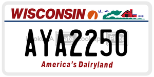 AYA2250  license plate in WI