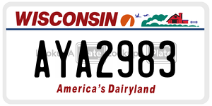 AYA2983 license plate in Wisconsin