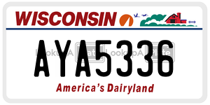 AYA5336  license plate in WI