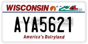 AYA5621  license plate in WI