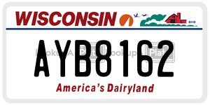 AYB8162  license plate in WI