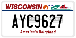 AYC9627  license plate in WI