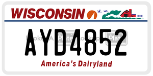 AYD4852 license plate in Wisconsin