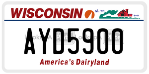 AYD5900  license plate in WI