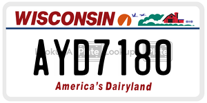 AYD7180  license plate in WI