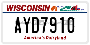 AYD7910  license plate in WI