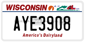 AYE3908  license plate in WI
