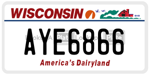 AYE6866  license plate in WI
