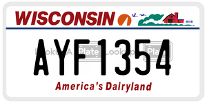 AYF1354  license plate in WI