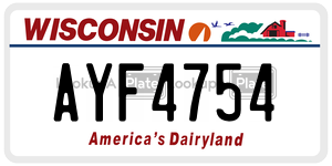 AYF4754  license plate in WI