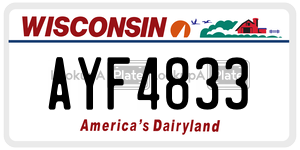 AYF4833  license plate in WI