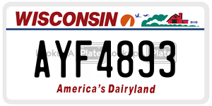 AYF4893 license plate in Wisconsin