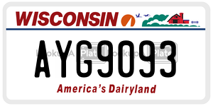 AYG9093  license plate in WI