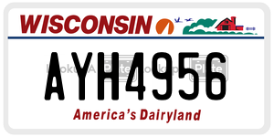 AYH4956  license plate in WI