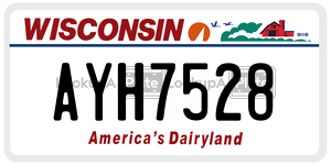 AYH7528  license plate in WI