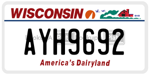 AYH9692  license plate in WI