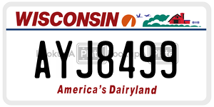 AYJ8499 license plate in Wisconsin