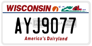 AYJ9077 license plate in Wisconsin