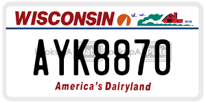 AYK8870  license plate in WI