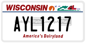 AYL1217  license plate in WI