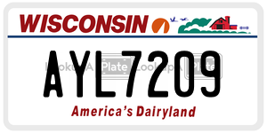 AYL7209  license plate in WI