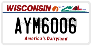 AYM6006  license plate in WI