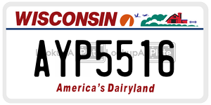 AYP5516  license plate in WI
