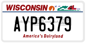 AYP6379  license plate in WI