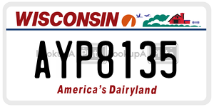 AYP8135  license plate in WI