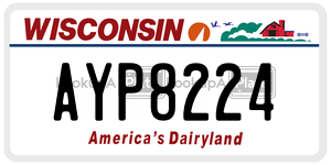 AYP8224  license plate in WI