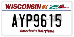 AYP9615  license plate in WI
